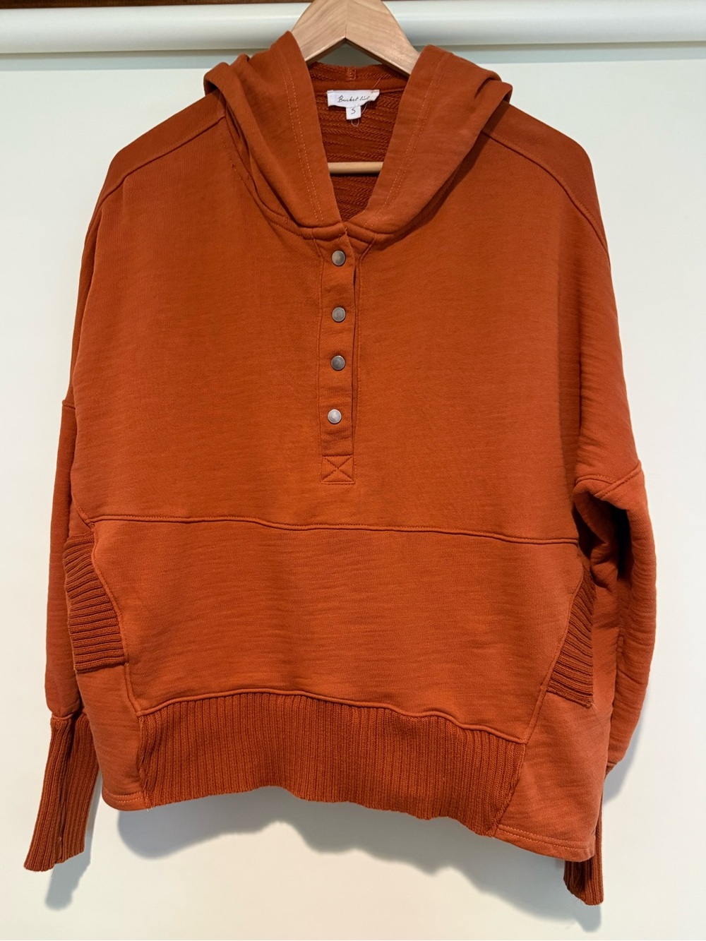 Bucket List Oversized Rust Hoodie Sweatshirt, small